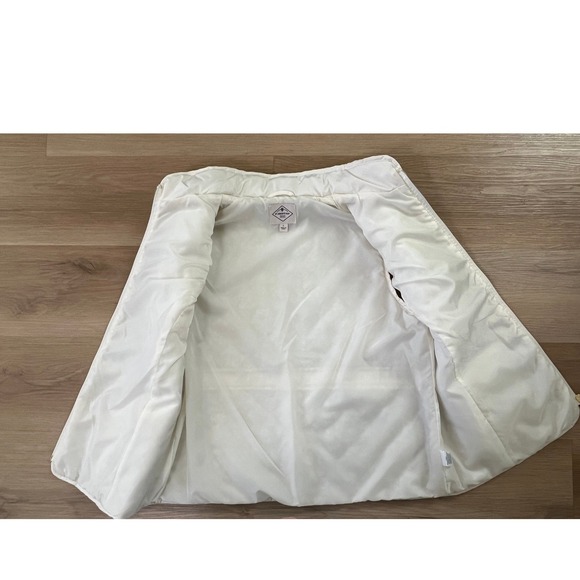 Quilted Off-White Puffer Vest - Size Large - Winter Wear Cabincore Cozy Casual - Picture 7 of 10